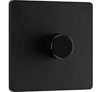 BG Evolve Matt Black Trailing Edge LED 200W Single Dimmer Switch 2-Way Push On/Off - PCDMB81B