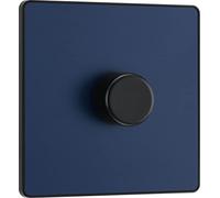 BG Evolve Matt Blue Trailing Edge LED 200W Single Dimmer Switch 2-Way Push On/Off - PCDDB81B