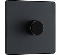 Evolve Matt Grey (Black) Trailing Edge Led 200W Single Dimmer Switch 2-Way Push On/Off PCDMG81B-01