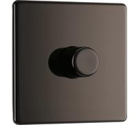 Screwless Flat-Plate - 1 Gang 400W Dimmer Switch - Black Nickel