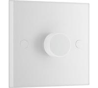 BG 981 White Square Edge 2-Way Single Trailing Edge Dimmer Push On/Off