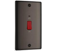 BG Electrical Cooker Control Unit Nexus Metal NBN72-01 - Black Nickel, 45A, Power Indicator