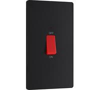 Evolve Matt Black (Black) 45A Rectangular Switch Double Pole With Led Power Indicator PCDMB72B-01