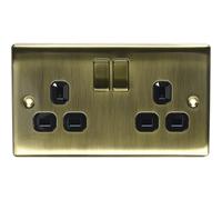 BG Electrical nab22b Metal Antique Brass Double Pl