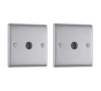 BG Electrical NBS60-01 Single Co-Axial Socket, Bru