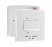 BG Electrical Nexus 800 Series 1 Gang 10AX 3 Pole Fan Isolator Switch with 32mm Surface Pattress Box, White Moulded, IP20, 815 & 891