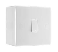 BG Electrical Nexus 800 Series 1 Gang 2 Way 20A 16AX Light Switch with 50mm Surface Pattress Box, White Moulded, IP20, 812 & 877