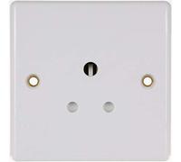 BG ELECTRICAL Nexus 829 / B&Q 829-BQ-HC(A) - 5A Round Pin 1 Gang Unswitched Socket - Slimline White Rounded - for Domestic Lighting