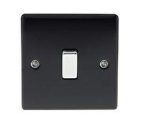 BG Electrical nmb12 1-Gang 2-Way Metal Light Switch - Matt Black