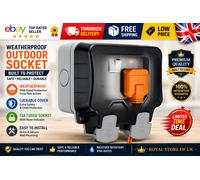 BG Electrical Outdoor Double Switched Power Wall Plug Socket, Weatherproof, Nexus Storm, Grey, 13A, IP66 Rated, WP22