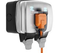BG Electrical Outdoor Double Switched Power Wall Plug Socket, Decorative Weatherproof, Stainless Steel Black, 13A, IP66 Rated, WPL22