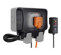 BG Electrical Outdoor Weatherproof Double Switched Socket Kit with RCD Plug and 3 Metres of Cable, IP66 Rated, 13 Amp