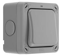 BG Electrical Outdoor Single Wall Switch with LED Indicator, Double Pole, Weatherproof Storm, 2 Way, Grey, 20A, IP66 Rated, WP30