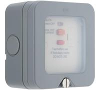 BG Electrical Outdoor Weatherproof Unswitched Fused Spur Connection Unit with Type A RCD Protection, Grey, 13A, IP66 Rated, WP55ARCD