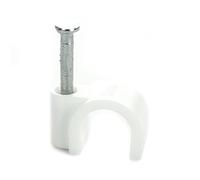 BG CCR8/50 White Round 8mm Cable Clips - 50 Pack