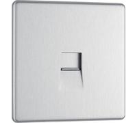 Screwless Flatplate Brushed Steel Double Rj11 Telephone Socket FBSRJ111-01
