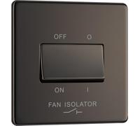 BG Screwless Flatplate Black Nickel Triple Pole Fan Isolator Switch, 10A - FBN15