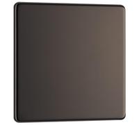 Screwless Flatplate Black Nickel Single Blank Plate FBN94-01