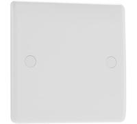 BG Electrical 894 Single Blank Plate, White Moulded, Round Edge