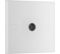 British General TV Aerial Socket 960 - Single Wall-Mounted Gloss White Square Edge