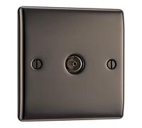 Nexus Metal Black Nickel Single Socket For Tv Or Fm Co-Axial Aerial Connection NBN60-01