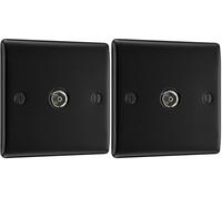 BG Electrical Single Co-Axial Socket (Pack of 2)