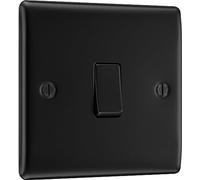 BG NFB13 Nexus Metal 20A 16AX Intermediate Light Switch - Matt Black + Black Rocker