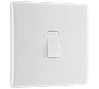 BG Electrical Single Intermediate Wall Light Switch, Round Edge, Nexus 800 Series, White Moulded, 20A, 16AX, 813