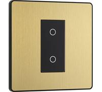 BG Evolve PCDSBTDM1B 2-Way Master 200W Single Touch Dimmer Switch - Satin Brass (Black)