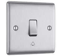 Nexus Metal Brushed Steel Bell Push Switch 10A NBS14-01