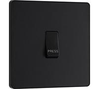 BG Evolve Matt Black Single Press Switch 10A - PCDMB14B