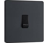 BG Evolve Matt Grey Single Press Switch 10A - PCDMG14B