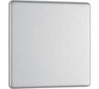 Screwless Flatplate Brushed Steel Single Blank Plate FBS94-01