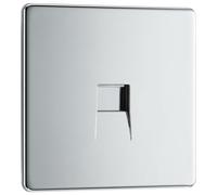 BG Screwless Flatplate Polished Chrome Single Slave Telephone Socket - FPCBTS1