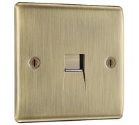 BG Electrical Single Telephone Master Socket, Antique Brass
