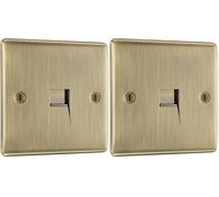 BG Electrical Single Telephone Slave Socket, Antique Brass (Pack of 2)