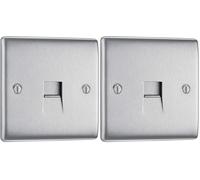 BG Electrical Single Telephone Slave Socket (Pack of 2)