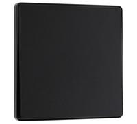 BG Electrical Single Wall Light Switch, 2-Way, Edge-to-Edge Rocker, Screwless Appearance, Round Edges, Evolve, Matt Black, 20A, 16AX, PCDMB12EB