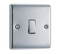 BG NPC12 Nexus Metal 20A 16AX 2 Way Single Light Switch - Polished Chrome