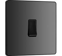 BG Evolve PCDBC12B 20A 16AX 2 Way Single Light Switch - Black Chrome (Black)