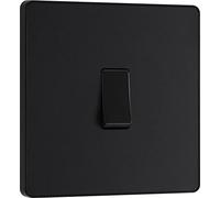 BG Evolve PCDMB12B 20A 16AX 2 Way Single Light Switch - Matt Black (Black)