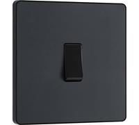 Evolve Matt Grey (Black) Single Light Switch 20A 16Ax 2 Way PCDMG12B-01
