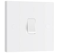 BG Electrical Single Wall Light Switch, 2 Way, Square Edge, Nexus 900 Series, White Moulded, 20A, 16AX, 912