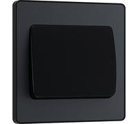 BG Evolve Matt Grey Single Light Switch 20A 16AX 2 Way Wide Rocker - PCDMG12WB