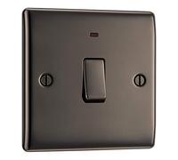 Nexus Metal Black Nickel Single Switch 20A With Power Indicator NBN31-01