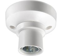 BG Electrical Straight Batten Light Bulb Lamp Holder with Short Skirt, Ceiling Light Fixture for B22 Bayonet Bulb, White, 752-01