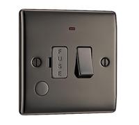 British General Switched Fused Connection Unit NBN53 Nexus – LED, Flex Outlet, 13A Black Nickel