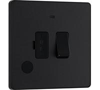 Evolve Matt Black (Black) Switched 13A Fused Connection Unit With Power Led Indicator And Flex Outlet PCDMB52B-01