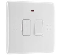 BG Electrical Switched Fused Connection Unit with LED Power Indicator, Fused Spur Switch, Round Edge, Nexus 800 Series, White Moulded, 13A, 852