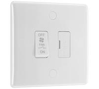 BG Electrical Triple Pole Fused Fan Isolator Switch, 10A, Rond Edges, White Moulded, 815F-01